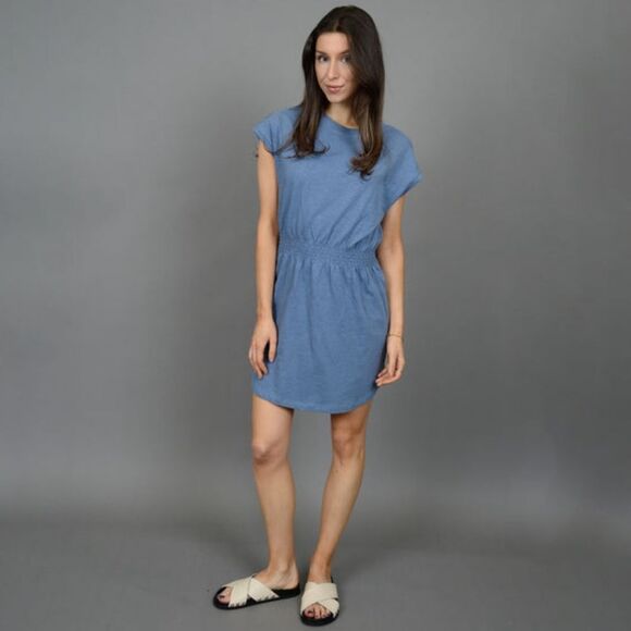 RD Style Dresses & Skirts - RD Style Women's Coronet Blue River Ruched Mini Short Sleeve Dress Size Medium